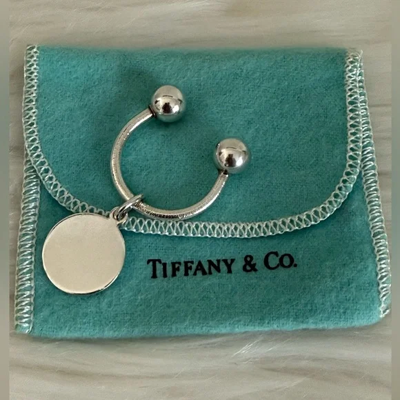 TIFFANY & Co. Round Tag Key Ring 925 Silver